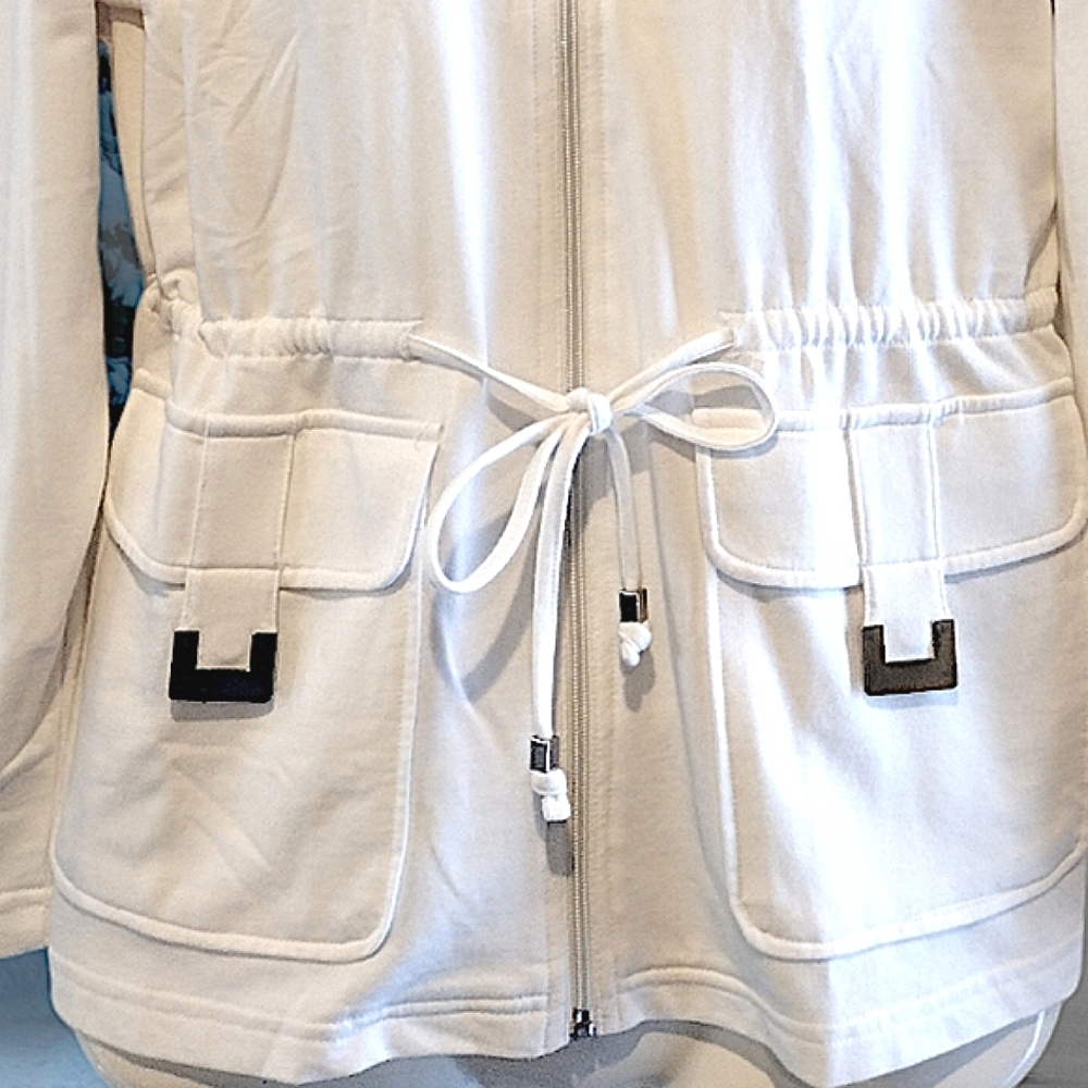 Sz XL Jacket with 2 Silver Tone Metal Accent Functional Front Pockets - Picture 12 of 16